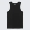 Klassisches geripptes Tanktop – Schwarz