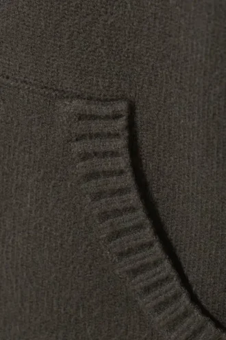Kompakt gestrickter Kapuzenpullover mit Reißverschluss – Dunkelgrau Kompakt gestrickter Kapuzenpullover mit Reißverschluss – Dunkelgrau