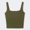 Kropp-Sporttop – Dunkelkhaki-Grün