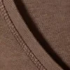 Kürzliches bedrucktes T-Shirt aus geripptem Baumwollstoff – gewaschen, dunkelbraun Kürzliches bedrucktes T-Shirt aus geripptem Baumwollstoff – gewaschen, dunkelbraun