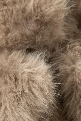 Kunstfelljacke – Beige/Braun mit Leopardenmuster