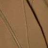 Kurzer, asymmetrischer Kapuzenpullover mit Reißverschluss – gewaschenes Dunkelbeige Kurzer, asymmetrischer Kapuzenpullover mit Reißverschluss – gewaschenes Dunkelbeige