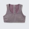 Kurzer Denim-Bralette mit Reißverschluss am Rücken – gewaschenes Lila Kurzer Denim-Bralette mit Reißverschluss am Rücken – gewaschenes Lila