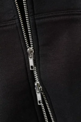 Kurzer, gewaschener Scuba-Kapuzenpullover mit Reißverschluss – Black Spray Wash Kurzer, gewaschener Scuba-Kapuzenpullover mit Reißverschluss – Black Spray Wash