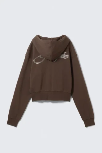 Kurzer Kapuzenpullover mit Reißverschluss – Dunkelbraun – Magic Kurzer Kapuzenpullover mit Reißverschluss – Dunkelbraun – Magic