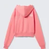 Kurzer Kapuzenpullover mit Reißverschluss – Rosa – Magic