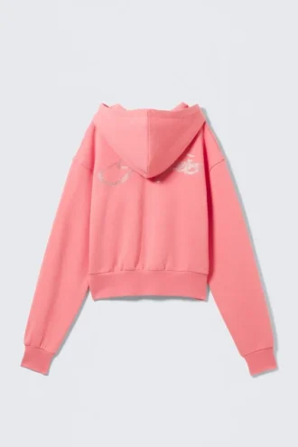 Kurzer Kapuzenpullover mit Reißverschluss – Rosa – Magic Kurzer Kapuzenpullover mit Reißverschluss – Rosa – Magic