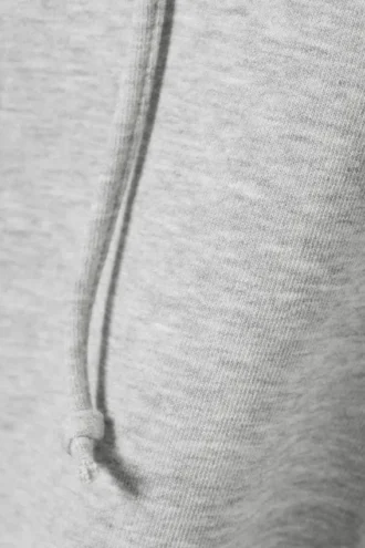 Kurzer Pyjama-Kapuzenpullover aus Frottee – Grau meliert