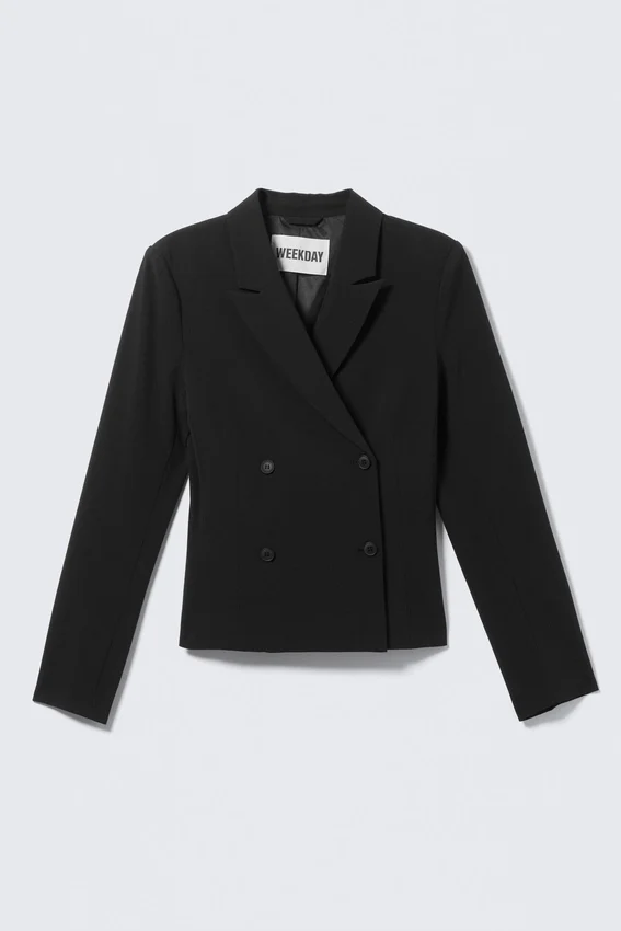 Kurzer, taillierter Blazer – Schwarz Kurzer, taillierter Blazer – Schwarz