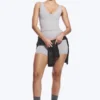 Kurzes Sport-Top mit tiefem Ausschnitt – Grau Kurzes Sport-Top mit tiefem Ausschnitt – Grau