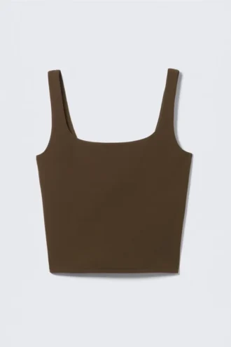Kurzes Sporttop – Dunkelbraun