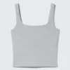 Kurzes Sporttop – Hellstaubgrau