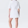 Kurzärmeliges Baumwoll-Minikleid – Weiß