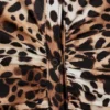Kurzärmeliges Mini-Hemd-Kleid – Leopardenmuster