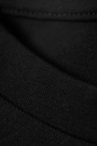 Kurzärmeliges Mini-T-Shirt-Kleid – Schwarz
