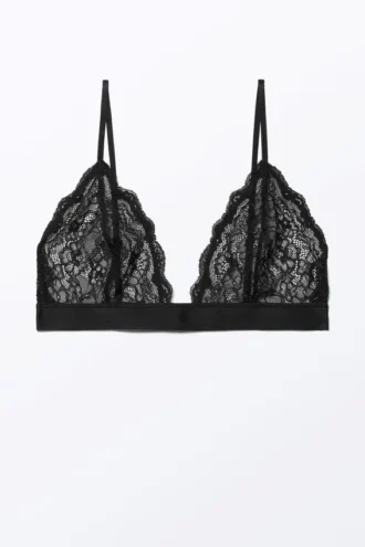 Lacey Soft Lace Triangle Bra – Schwarz