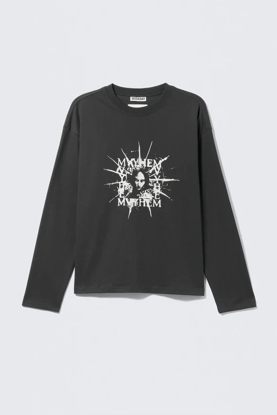 Lady Gaga Langarm-T-Shirt – Off-Black Lady Gaga Langarm-T-Shirt – Off-Black