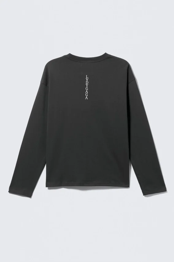 Lady Gaga Langarm-T-Shirt – Off-Black Lady Gaga Langarm-T-Shirt – Off-Black