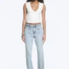 Laika Mid Rise Regular Straight Jeans – Dream Blue – Hellblau