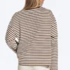 Langarmshirt aus Baumwolle – Braun-weiße Streifen Langarmshirt aus Baumwolle – Braun-weiße Streifen