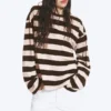 Langarmshirt aus Baumwolle – gestreift, dunkelbraun/staubrosa Langarmshirt aus Baumwolle – gestreift, dunkelbraun/staubrosa