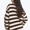 Langarmshirt aus Baumwolle – gestreift, dunkelbraun/staubrosa Langarmshirt aus Baumwolle – gestreift, dunkelbraun/staubrosa