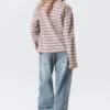 Langarmshirt aus Baumwolle – gestreift, hellrosa Langarmshirt aus Baumwolle – gestreift, hellrosa