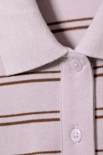 Langarmshirt aus Baumwolle – Gestreift in staubigem Flieder