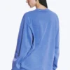 Langarmshirt aus Baumwolle – gewaschenes Blau