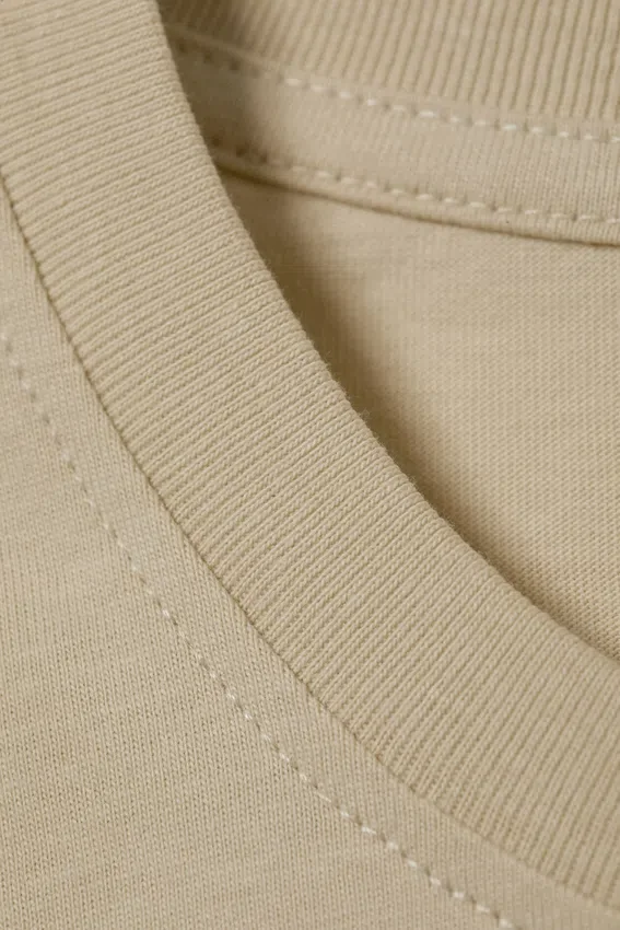 Langarmshirt aus Baumwolle – Hellbeige Langarmshirt aus Baumwolle – Hellbeige