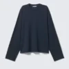 Langarmshirt aus Baumwolle – Marineblau