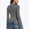 Langarmshirt aus Baumwolle – schwarz-grau gestreift Langarmshirt aus Baumwolle – schwarz-grau gestreift