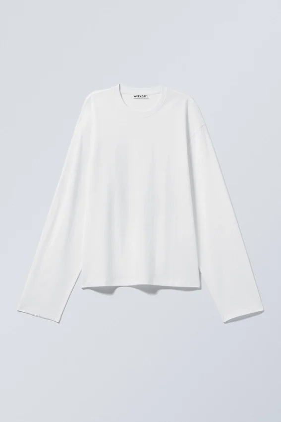 Langarmshirt aus Baumwolle – Weiß Langarmshirt aus Baumwolle – Weiß