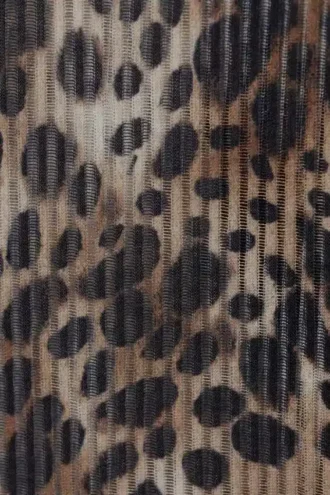 Langarmshirt mit bedrucktem Mesh-Oberteil – Leopardenmuster