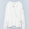 Langarmshirt mit Cut-outs – Off-White | Cheap Monday Gb