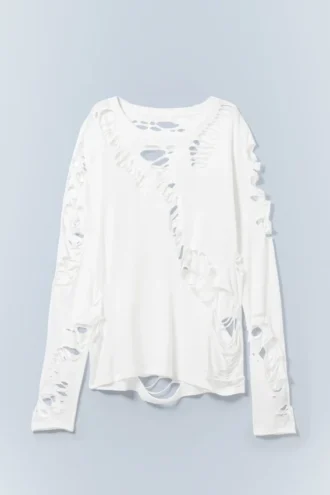 Langarmshirt mit Cut-outs – Off-White | Cheap Monday Gb