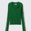 Langarmshirt mit geripptem Strick-Ausschnitt – Grün Langarmshirt mit geripptem Strick-Ausschnitt – Grün