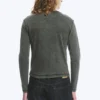 Langarmshirt mit Rippstrick – Dunkelgrün Langarmshirt mit Rippstrick – Dunkelgrün