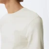 Langarmshirt mit Rippstrick – Dusty White