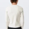 Langarmshirt mit Rippstrick – Dusty White