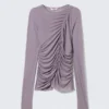 Langarmshirt mit Rüschen – Flieder Langarmshirt mit Rüschen – Flieder