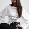 Langarmshirt mit Rüschen – Weiß Langarmshirt mit Rüschen – Weiß