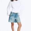 Langarmshirt mit Rüschen – Weiß Langarmshirt mit Rüschen – Weiß