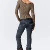 Langarmshirt mit schmalem Schnitt und U-Ausschnitt – beige/schwarz gestreift Langarmshirt mit schmalem Schnitt und U-Ausschnitt – beige/schwarz gestreift