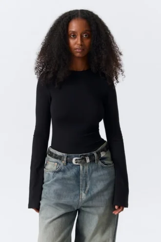 Langarmshirt – Schwarz