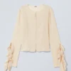 Langärmelige Bluse mit Rüschen – Beige Langärmelige Bluse mit Rüschen – Beige