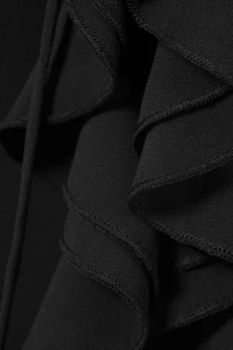 Langärmelige Bluse mit Rüschen – Schwarz Langärmelige Bluse mit Rüschen – Schwarz