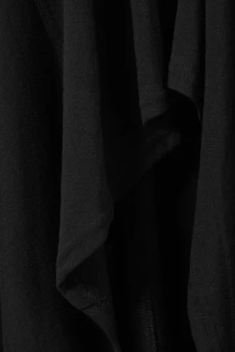Langärmliges asymmetrisches Midikleid – Schwarz
