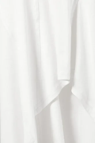 Langärmliges asymmetrisches Midikleid – Weiß