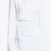 Langärmliges, asymmetrisches Mini-Hemd-Kleid – Blau gestreift Langärmliges, asymmetrisches Mini-Hemd-Kleid – Blau gestreift